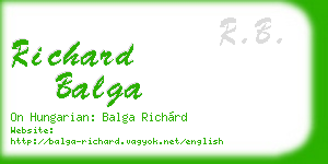 richard balga business card