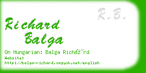 richard balga business card